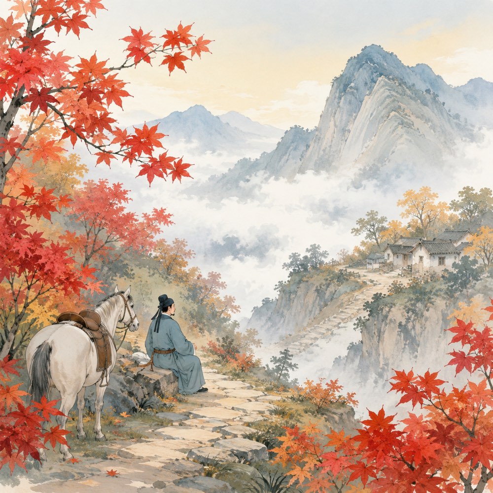 《山行》诗意配图