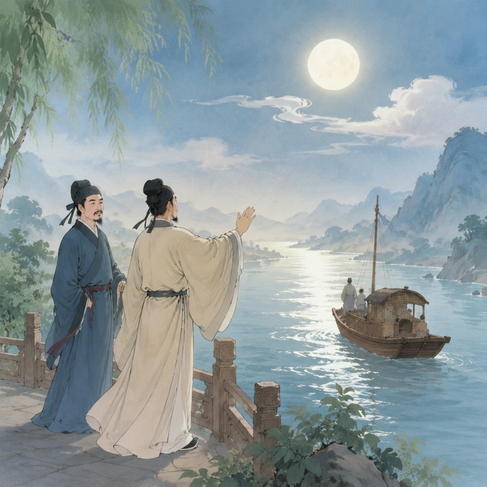 《赠花卿》诗意配图
