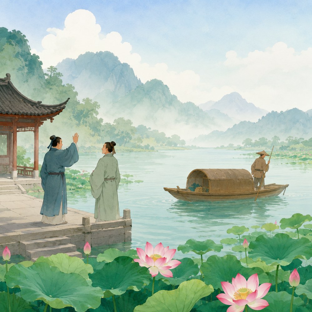 《晓出净慈寺送林子方》诗意配图