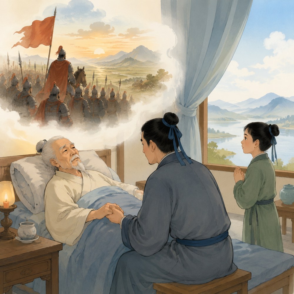 《示儿》诗意配图