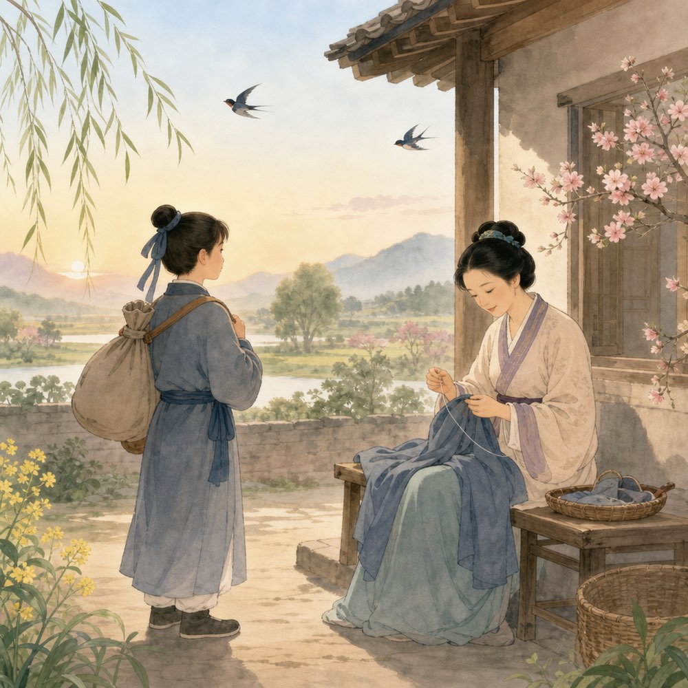 《游子吟》诗意配图