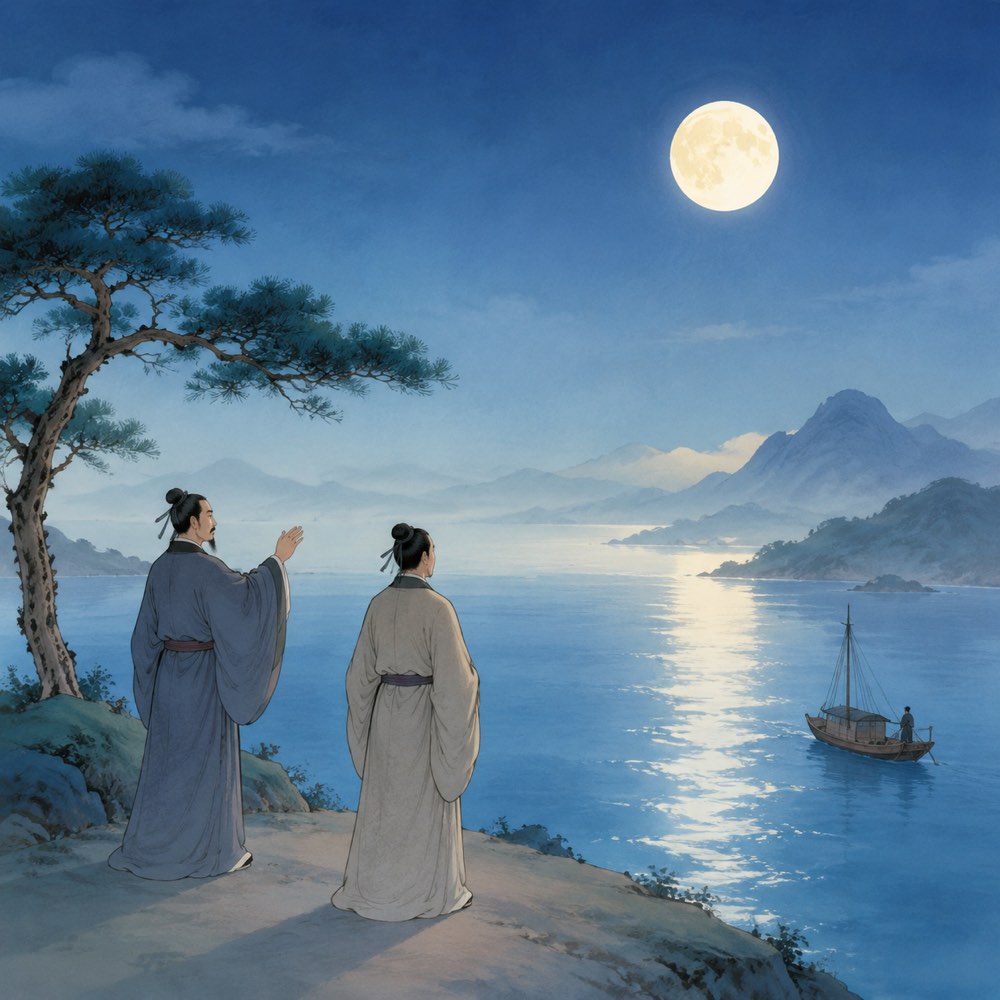 《望月怀远》诗意配图