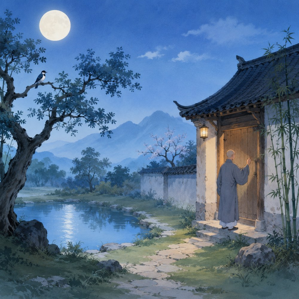 《题李凝幽居》诗意配图