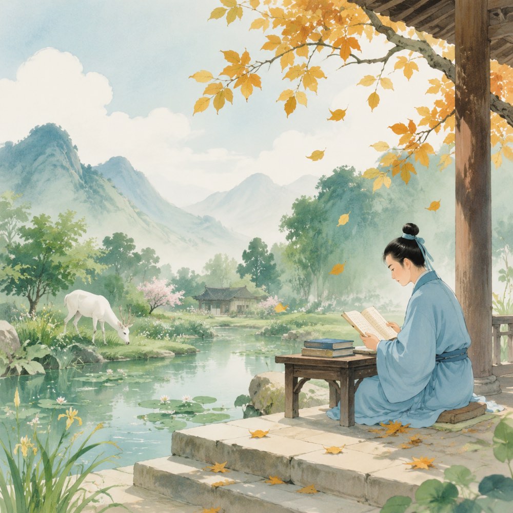 《白鹿洞二首·其一》诗意配图