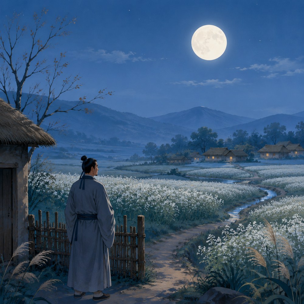 《村夜》诗意配图