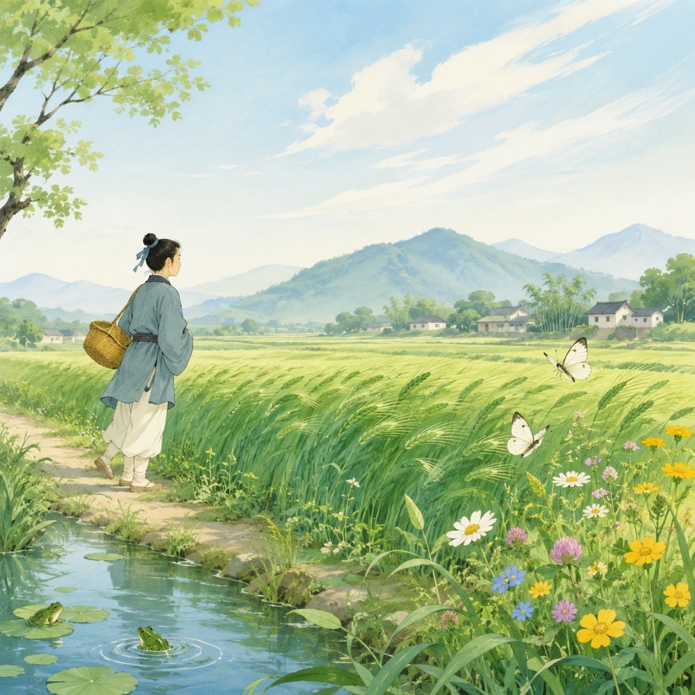 《野步》诗意配图