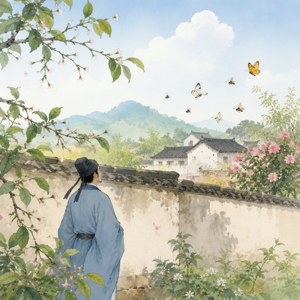 《雨晴》诗意配图
