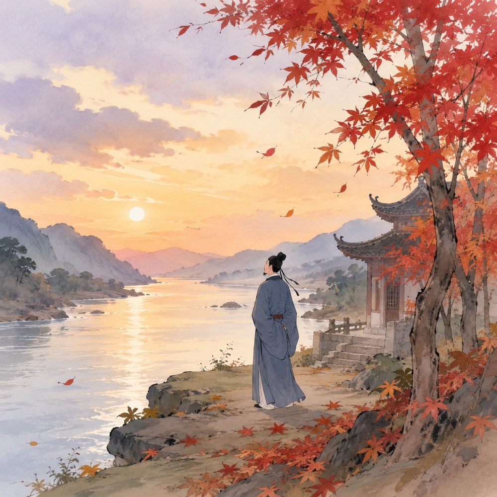 《过三闾庙》诗意配图