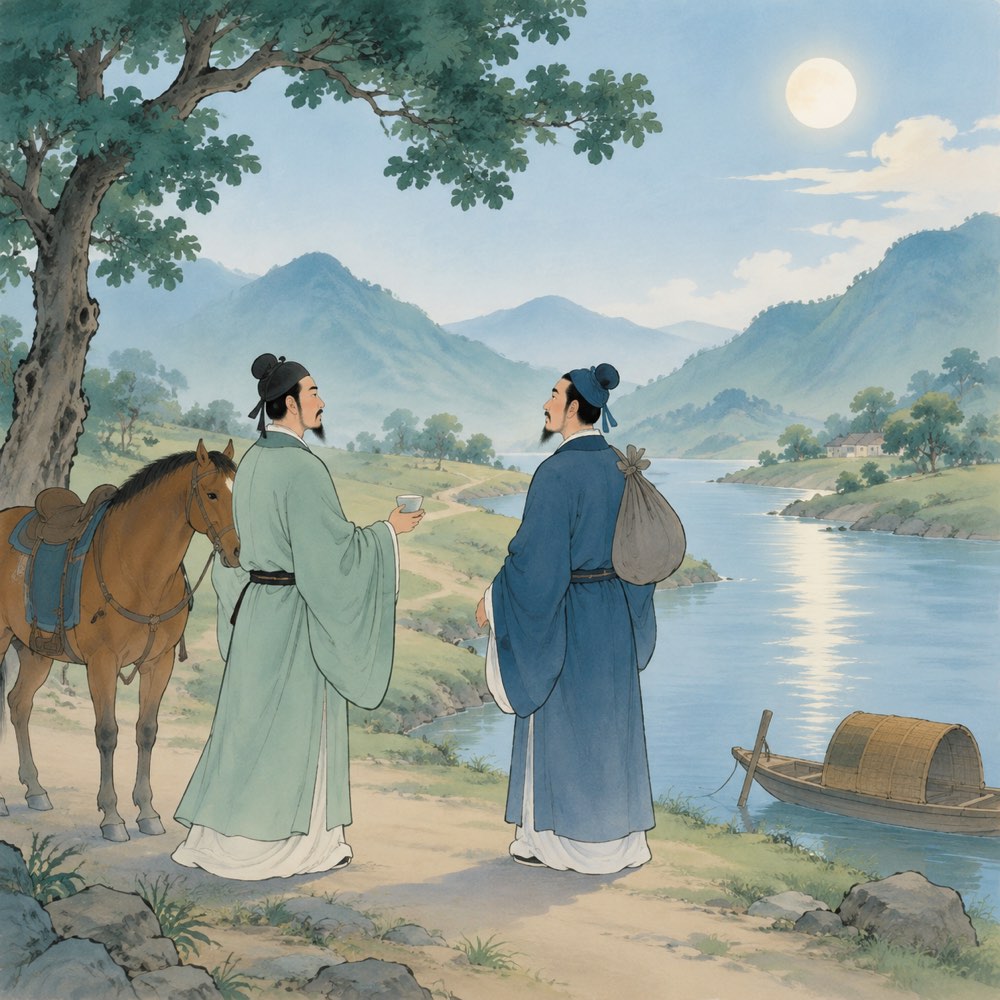 《送别》诗意配图
