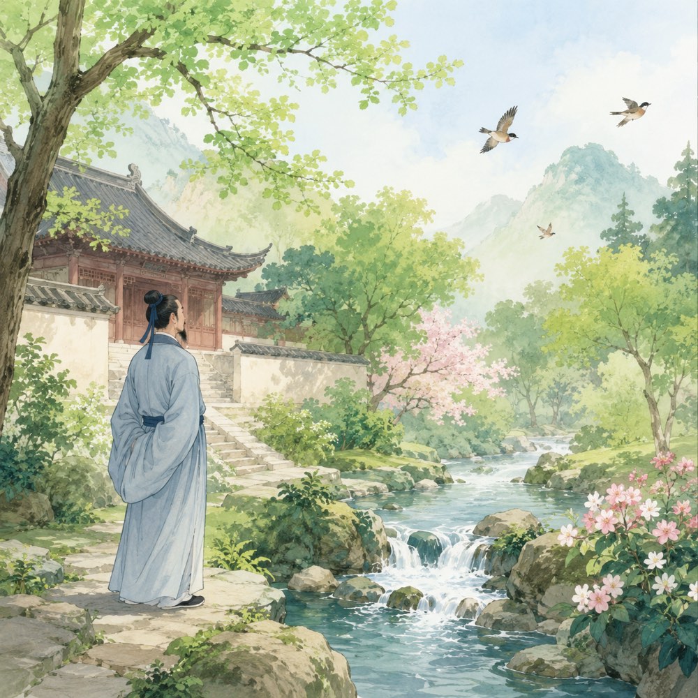 《遗爱寺》诗意配图