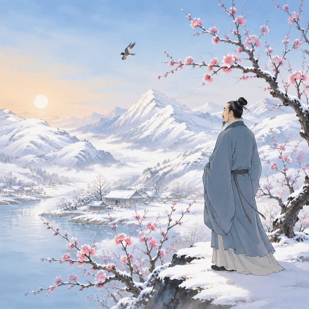 《梅花绝句二首·其一》诗意配图