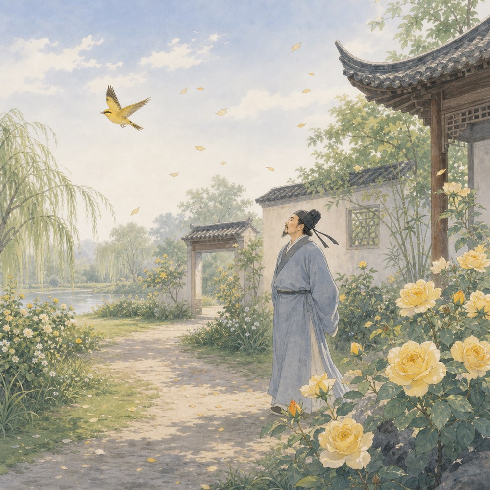 《清平乐·春归何处》诗意配图