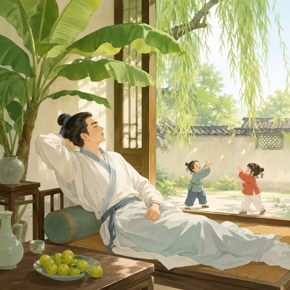 《闲居初夏午睡起二绝句·其一》诗意配图