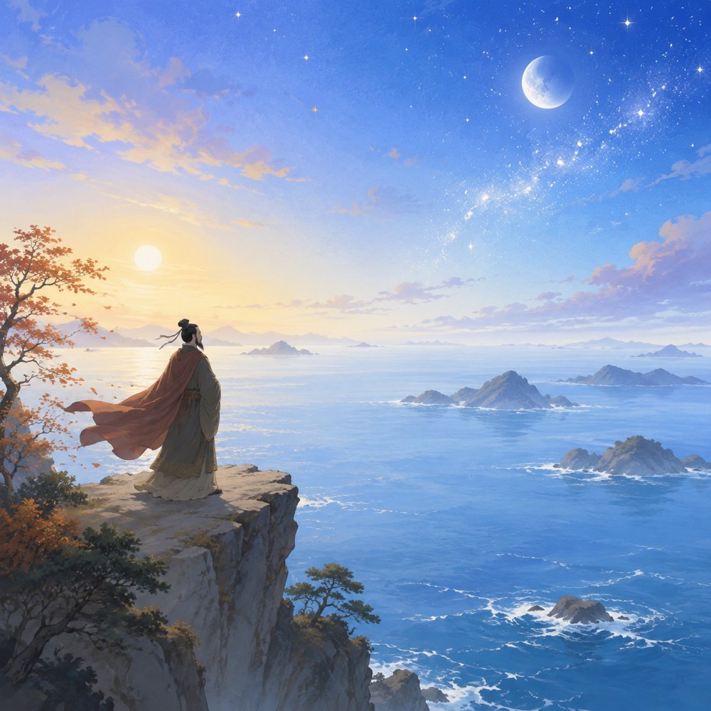 《观沧海》诗意配图