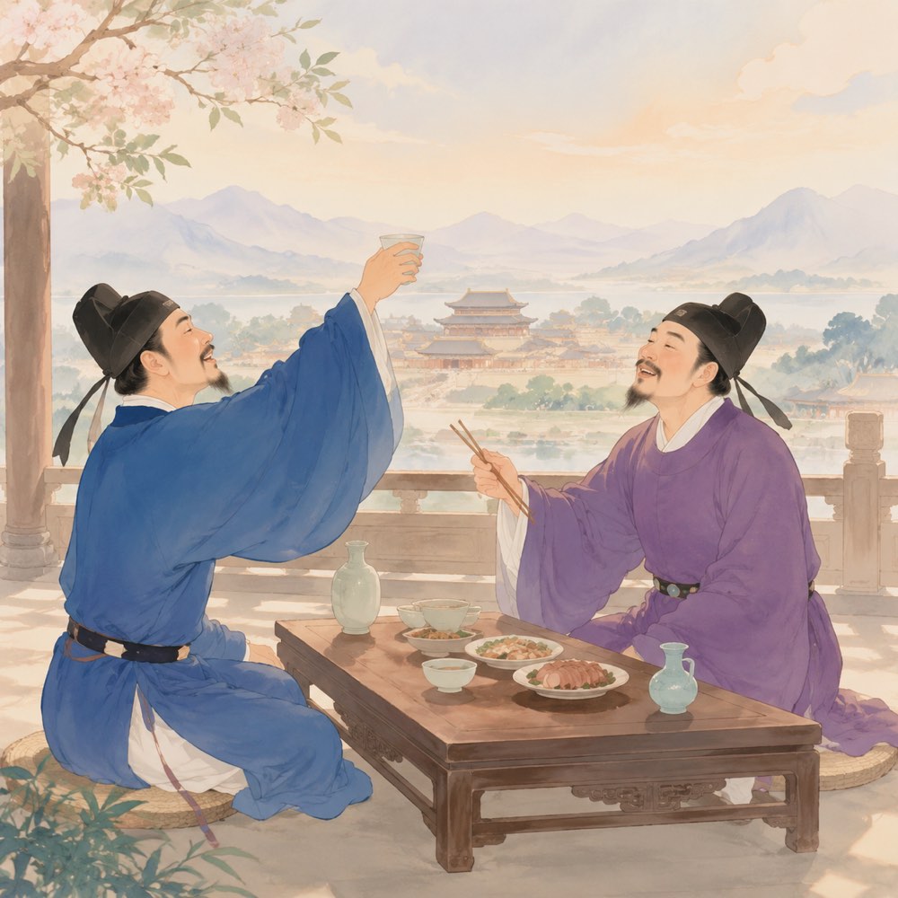 《醉赠刘二十八使君》诗意配图