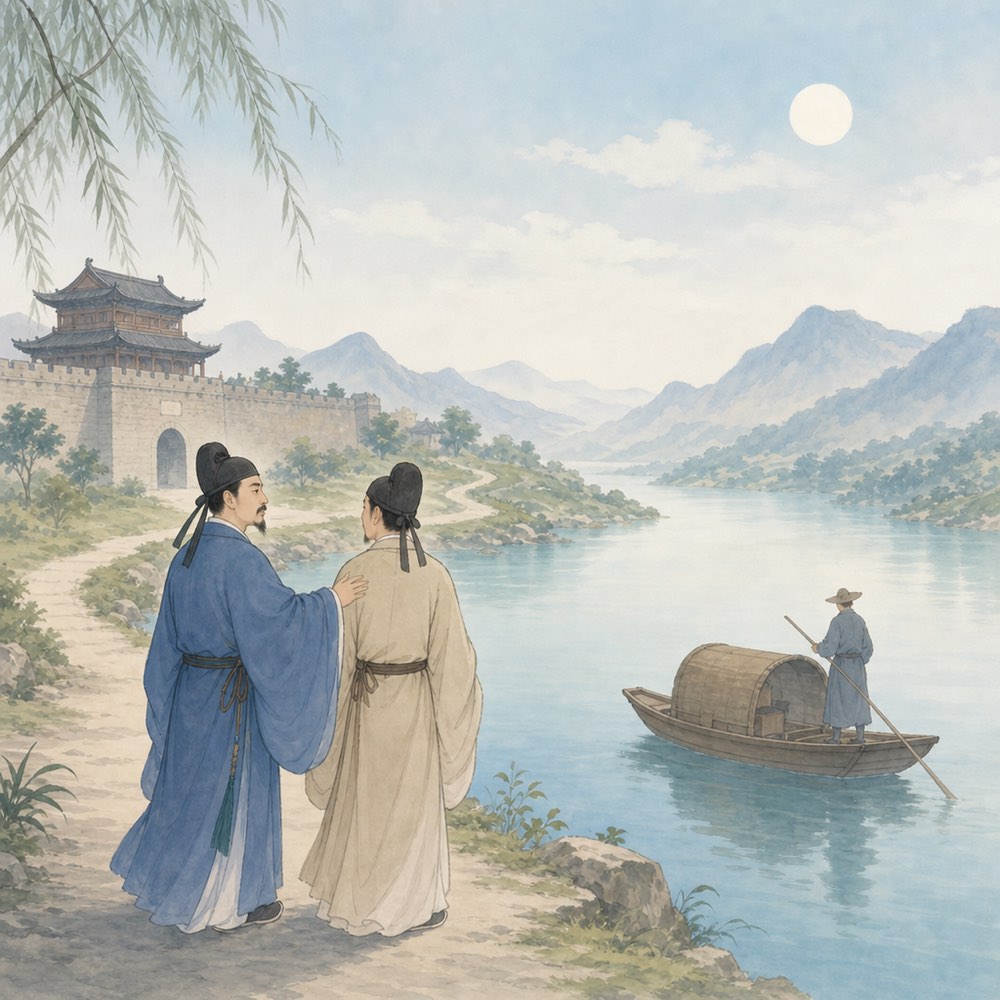 《送杜少府之任蜀州》诗意配图