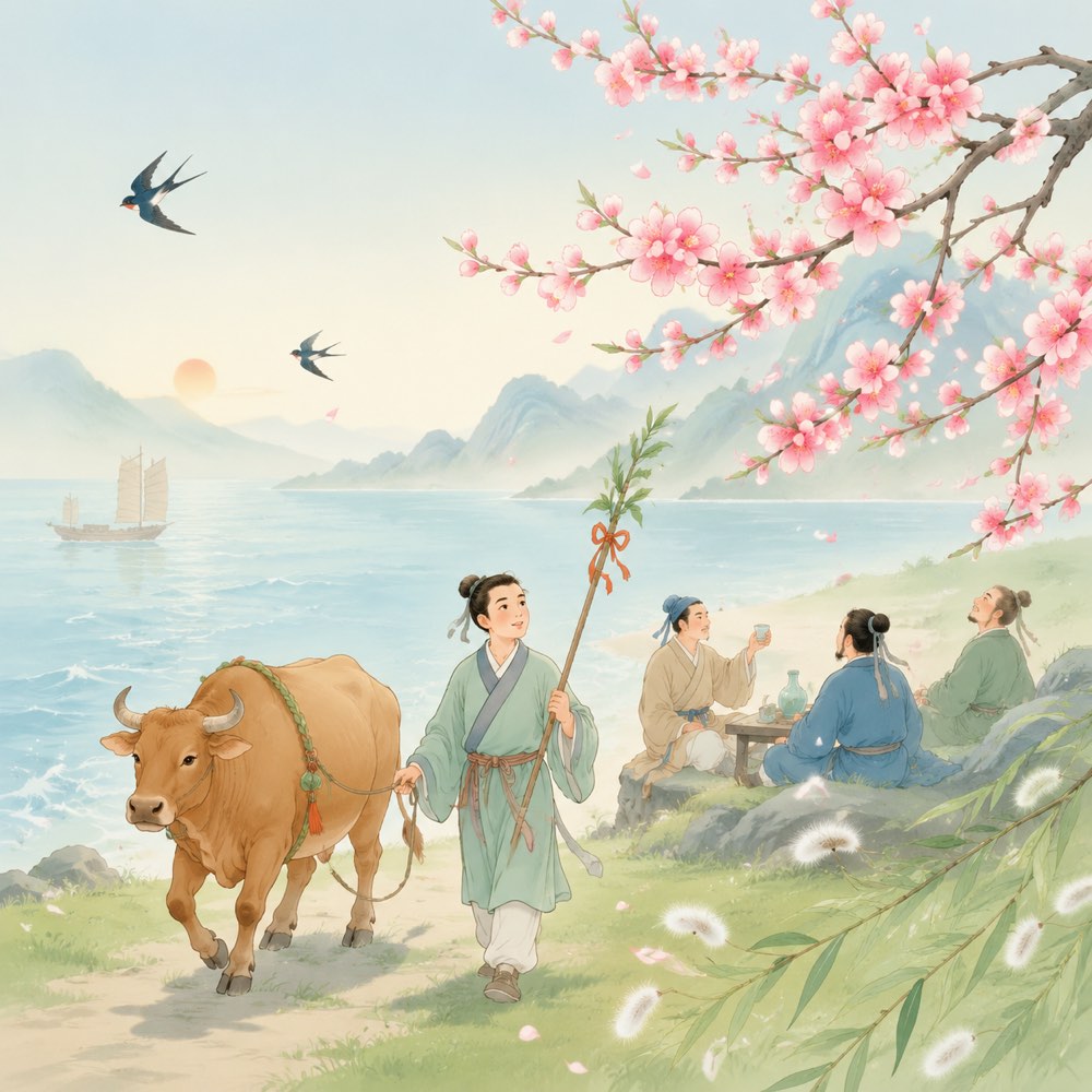 《减字木兰花·立春》诗意配图