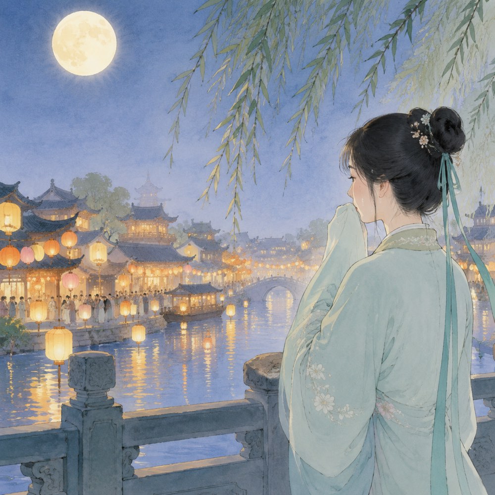 《生查子·元夕》诗意配图