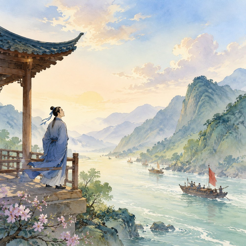 《题乌江亭》诗意配图