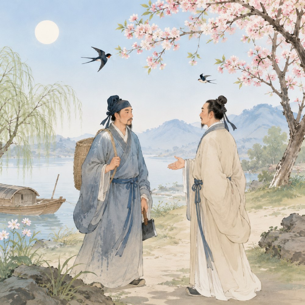《长安遇冯著》诗意配图