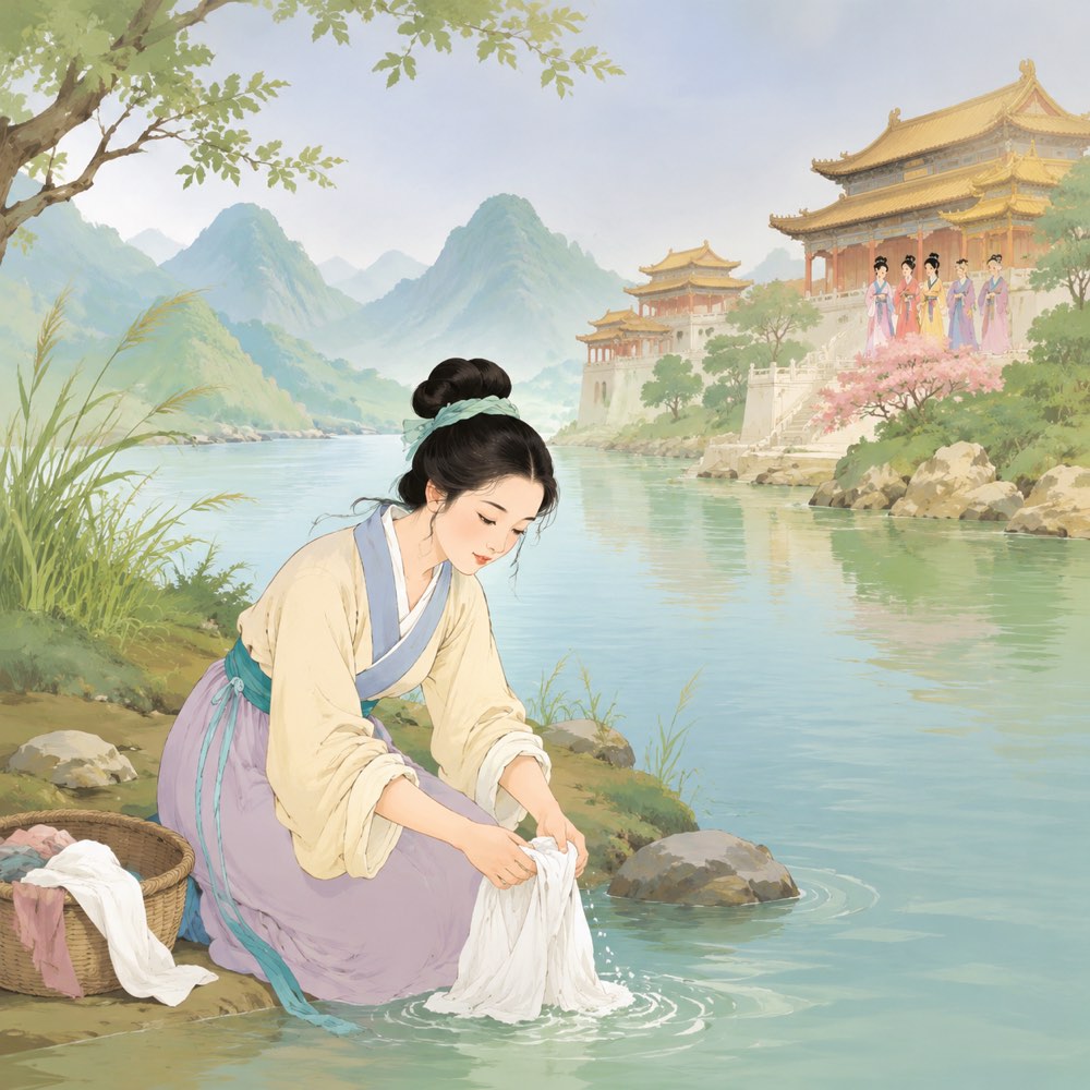 《西施咏》诗意配图